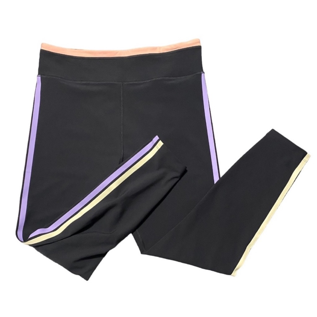 Johnny Was Calme Endurance High Waist 7/8 Leggings Black Pastel Contrast. 22